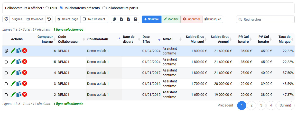 Paramétrage du prix de revient horaire d’un collaborateur dans Tempolia